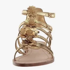 KATE‎ SPADE New York Sadia Gold Sandal Size 7M Floral Gladiator Strappy thumbnail 3