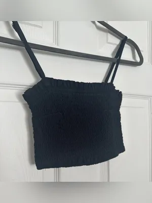 Abercrombie & Fitch Smocked Crop Tank - Black - XS thumbnail 5