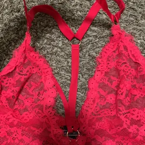 Victorias Secret Sexy Red lace Teddy thong mesh on butt size woman small thumbnail 3