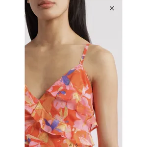 Eliza‎ J Floral Ruffle Fil Coupé Maxi Dress Size 5 Floral Sundress Slip dress thumbnail 4