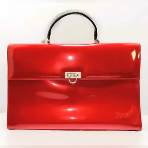 Beijo Business Class Red Patent Leather Large Top Handle Bag/Purse/Tote Rare thumbnail 1