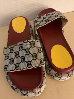 Fashion women canvas platform monogram slide sandals US 10 thumbnail 1