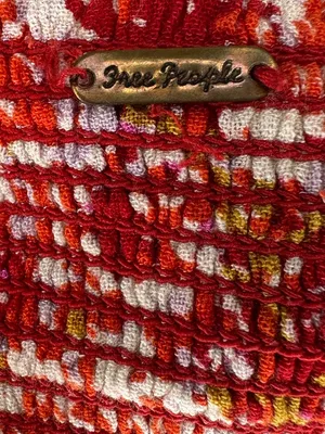 Free People Thalia Smocked Crop Top Red Boho Cottagecore Summer Size Large thumbnail 6