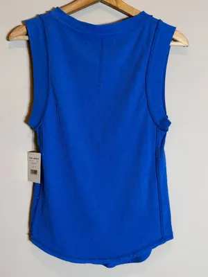 Free People We The Free Go To Tank Top Women's XS Dragonfly Blue Bohemian NWT thumbnail 6