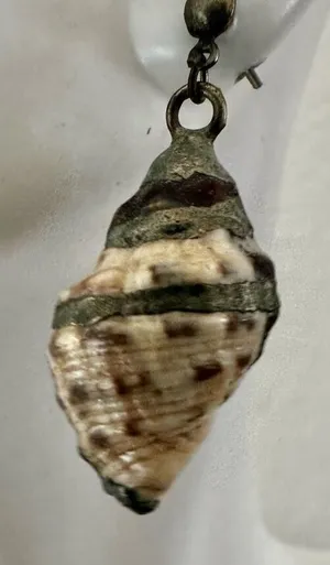 Silver tone shell drop earrings thumbnail 1
