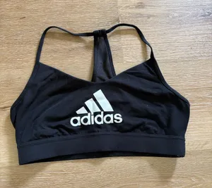 Adidas Black Sports Bra with White Logo thumbnail 1