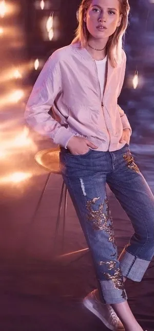 Anthropologie HEI HEI Journey Bomber Jacket Solid Light Pink Sporty Medium thumbnail 1
