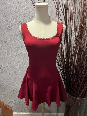 🌺Wild Fable Red Game Day Lace Mini Skater Dress Size Xs🌺 thumbnail 2