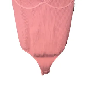 Free People NWT Meg Ribbed Bodysuit Pink Brandied Apricot Size‎ S/M thumbnail 4