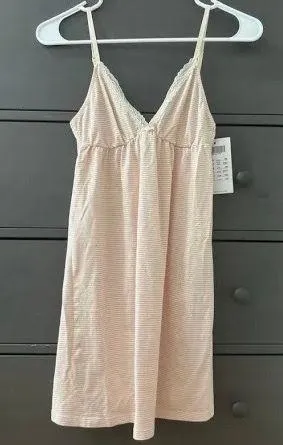 Brandy Melville pink and White striped babydoll thumbnail 1
