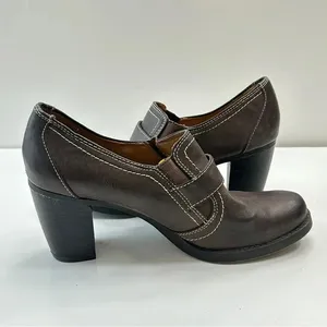 Natural Soul by Naturalizer CARLO Heeled‎ Loafer 8.5M Brown Slip On Academia thumbnail 11