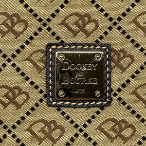 Dooney & Bourke Signature Canvas Hobo Bag Brown‎ Leather Trim Handbag thumbnail 2