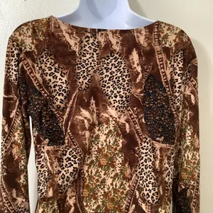 Vintage Y2K 2000s Animal Print Patchwork Artsy Festival‎ Fairy Boho Blouse M thumbnail 5