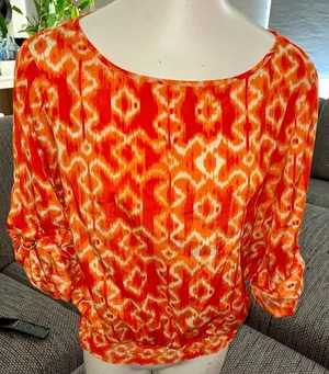 Michael Michael Kors Orange Long-sleeve Top, Sz M thumbnail 1