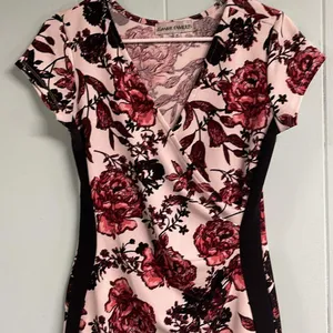 Pink and black floral dress thumbnail 2