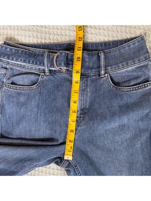 White House Black Market Wide Leg Crop Jeans Womens 2 WHBM Denim Pants Belted thumbnail 7