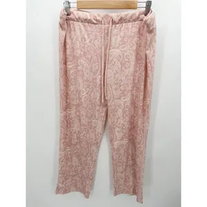 Lucky Brand Pajamas‎ Women XL Pink Cream Paisley Print Tank Top Drawstring Pants thumbnail 4