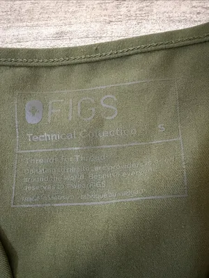 FIGS Olive Green V-Neck Short Sleeve Scrub Top thumbnail 4