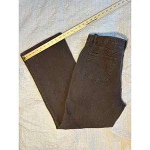 J. Jill Tried & True Fit Brown Stretch Denim Wide Leg Pants Size 16 83151035 thumbnail 2