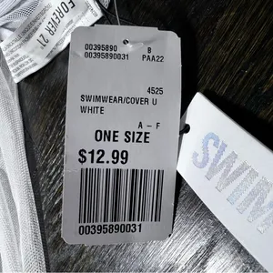 Forever 21 NWT White Mesh Swim Coverup Skirt thumbnail 7