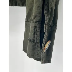 LOFT Utility Jacket Womens XL Olive Green Cotton Linen Cropped Cargo ‎ Military thumbnail 10