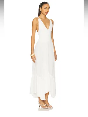 NWOT free people Fun In The Sun Maxi Dress in Ivory thumbnail 2