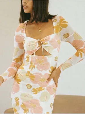 New Sabo Skirt Arino Cutout Floral Dress Size Large thumbnail 1
