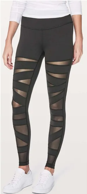 Lululemon High Rise Wunder Under Leggings Mesh Black Size 2 Limited Edition thumbnail 1