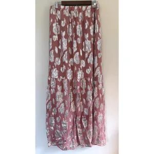 Women's Floral Metallic Silver Jacquard Tiered Lined Elastic Waist Maxi Skirt thumbnail 2