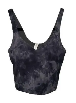 Lululemon Cropped Align Tank in Diamond Dye Black/Blue Size 2 thumbnail 1
