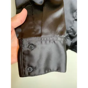Worthington Black Satin Button Up Blouse Sz Large Whimsygoth Goth thumbnail 9