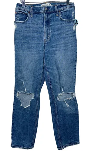 Abercrombie & Fitch The '90s Straight Ultra High Rise Blue Denim Jeans Size 29 8 thumbnail 1