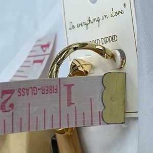 NWT 14K GP “ gold plated Do everything in Love “ quilt hoops thumbnail 10