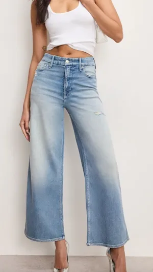 NWT Good American Good Skate Wide Cropped Jeans | High Rise Wide Leg Denim thumbnail 1