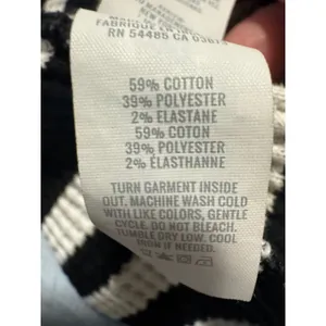 Aerie Black White Stripe Textured Waffle Knit Long Sleeve Mock Neck XL thumbnail 6