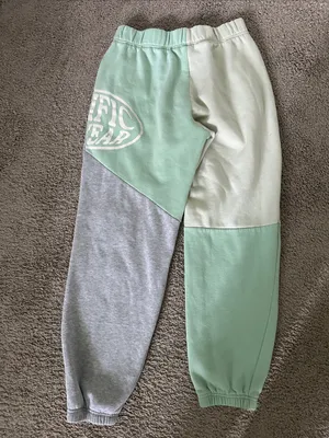 Pac Sun Colorblock Joggers in Mint Green and Light Gray thumbnail 3