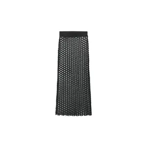 ZARA Crochet Maxi Skirt Black Cover-Up Beach Size Small NEW Cotton Knit thumbnail 3