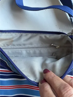 Baggallini Blue Multi-Color Stripe Crossbody Bag thumbnail 6