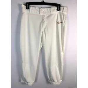 Nike Team Womens M White Softball Baseball Pants Reinforced Knee Belt Loop thumbnail 3