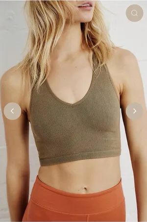 Free People Movement Free Throw Crop Army Green XS Stretch Yoga Pilates Athletic thumbnail 1