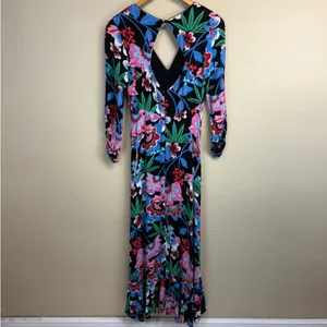 Anthropologie Maeve Ruched V-Neck Floral Midi/Maxi Dress Size 4 thumbnail 4