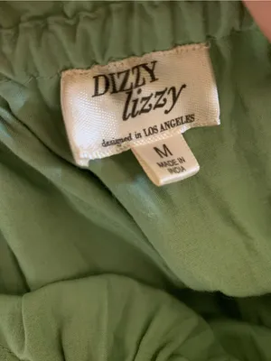 Dizzy Lizzy Sage Green Puff Sleeve Smocked Waist Midi Dress Cottagecore M thumbnail 4