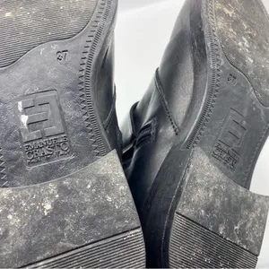 Emanuele Crasto Double Buckle Leather Moto Black Boots Size US‎ 7 EUR 37 thumbnail 3