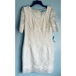 Antonio Melani White Lace Dress Bridal Coquette Size 8 thumbnail 4