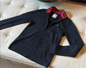 Ralph Lauren Polo Jeans Navy Red Quarter Zip Sweater Size Large thumbnail 1