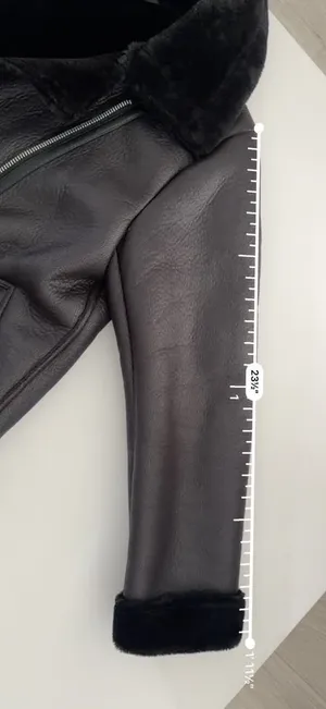 Simply Vera Wang Black Faux Leather & Faux Fur Bomber Aviator Jacket thumbnail 10