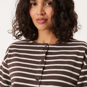ASOS Striped Brown Button-Up Women's Top thumbnail 4