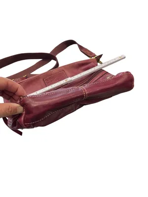 Fossil VTG wms red gold ware leather crossbody shoulder handbag SKU 10-050 thumbnail 4
