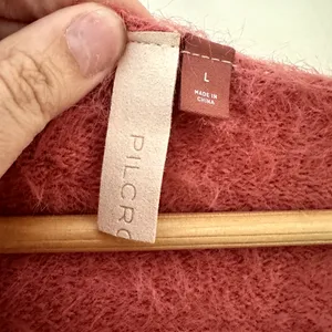 Pilcro Cropped Eyelash Sweater Sz L thumbnail 2