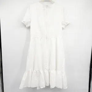 Gal Meets Glam Womens Angela White Linen Cotton Cottagecore Ruffle Dress Size 16 thumbnail 10